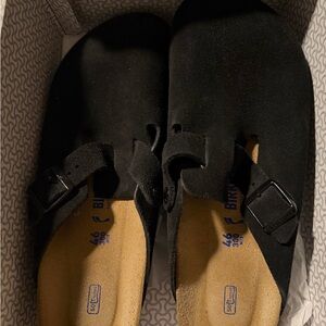 Birkenstock Black Leather Clogs